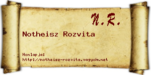 Notheisz Rozvita névjegykártya